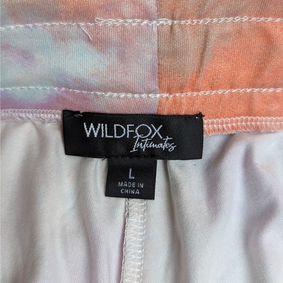 NWOT Wildfox Intimate Tie Dye Pants L Sherbet Lounge Boho Hippie Vacation Bottom - Picture 8 of 8